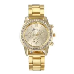 Montre Genève en cristal doré – vue détaillée