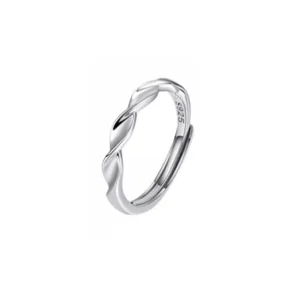 Bague argentée torsadée