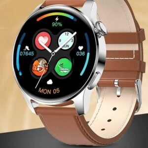Montre connectée élégante avec bracelet en cuir