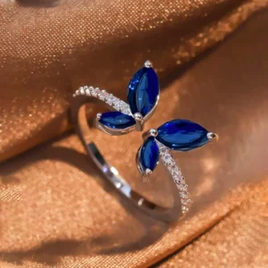 Bague papillon argentée et dorée – vue principale