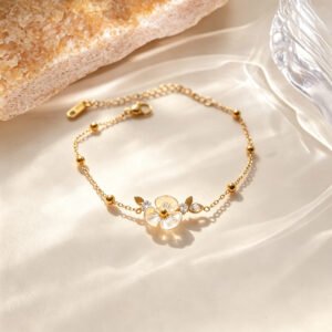 Bracelet floral doré délicat